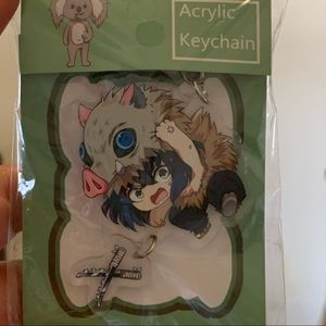 🍒🍒 Anime Demon Slayer Inosuke Hashibira Charm Keychain